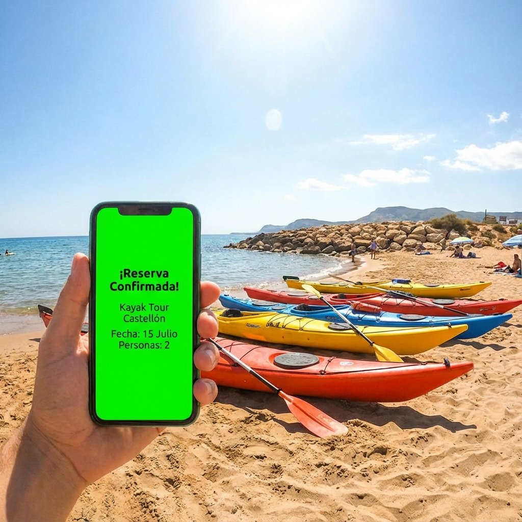 Turismo activo en Castellón con confirmación de reserva en móvil